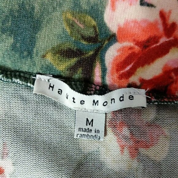 Haute Monde Sheath Dress Green Orange Floral Medium - Picture 4 of 6